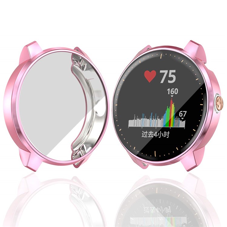 Electroplating Edge Soft TPU Protection Case Cover for Garmin vivoactive 3 music - Pink-1
