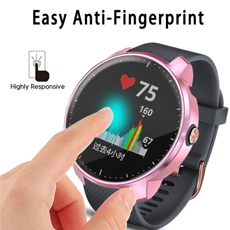 Electroplating Edge Soft TPU Protection Case Cover for Garmin vivoactive 3 music - Pink-3