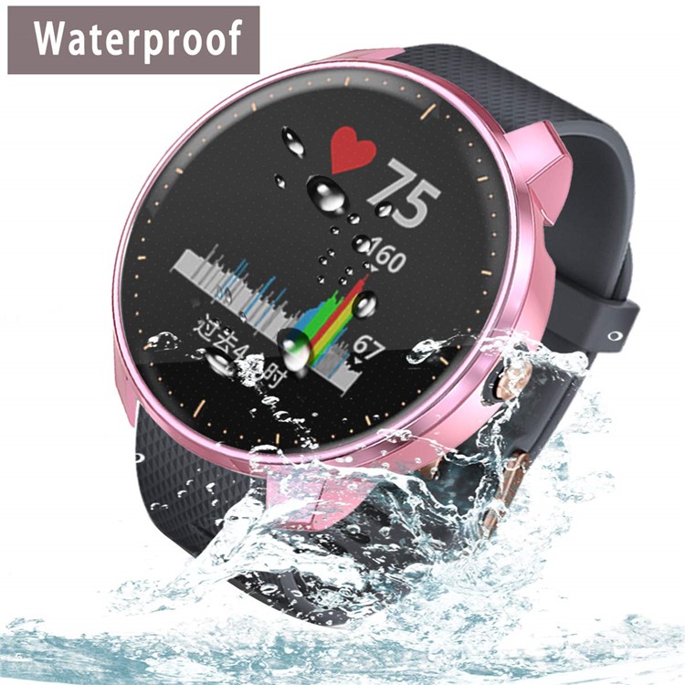 Electroplating Edge Soft TPU Protection Case Cover for Garmin vivoactive 3 music - Pink-7