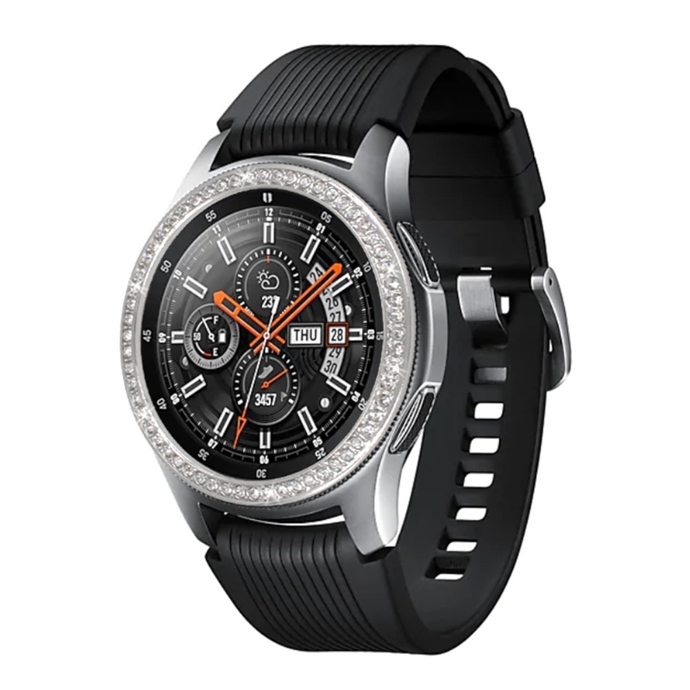 Diamond Decor Metal Bezel for Samsung Galaxy Watch 46mm - Silver-4