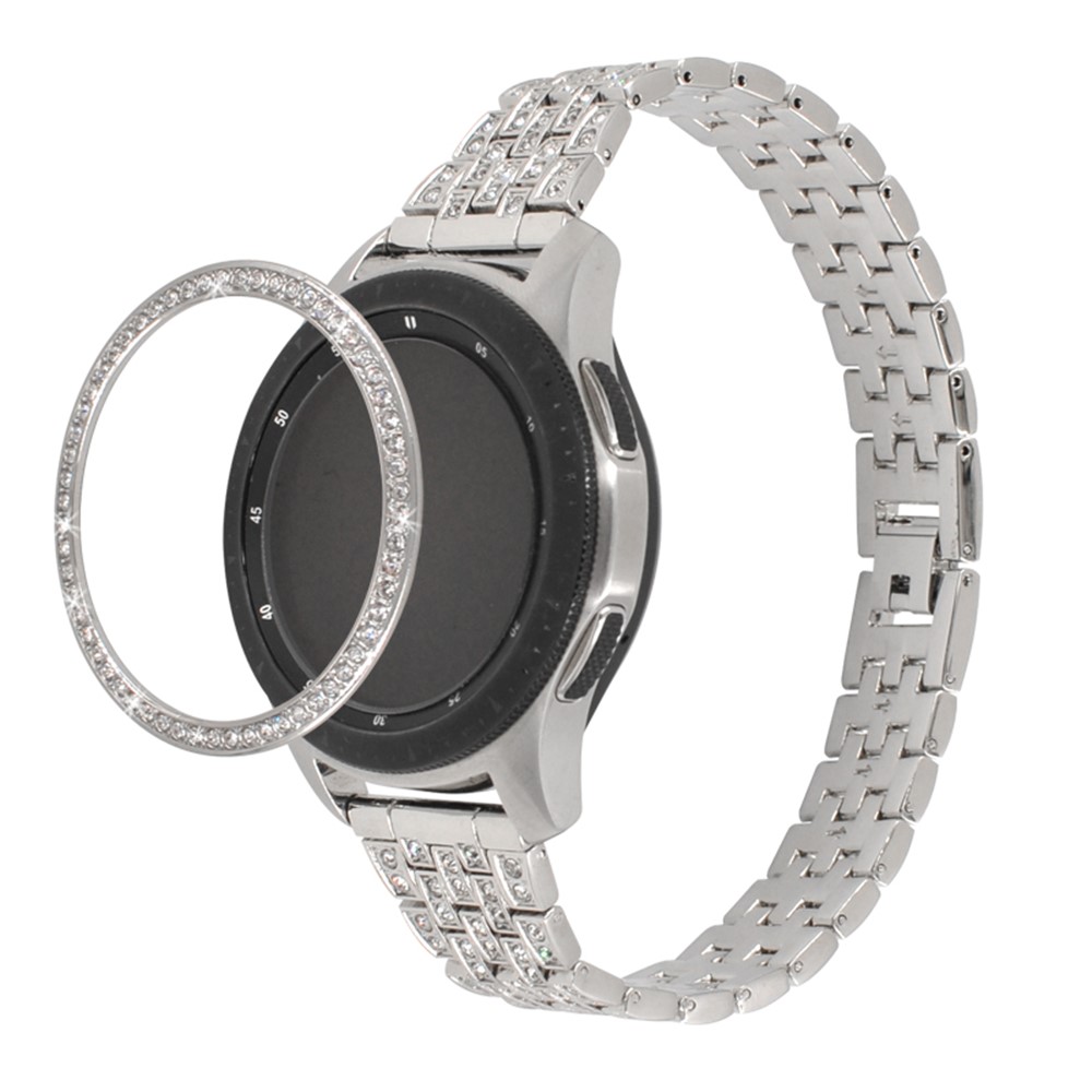 Diamond Decor Metal Bezel for Samsung Galaxy Watch 46mm - Silver-7
