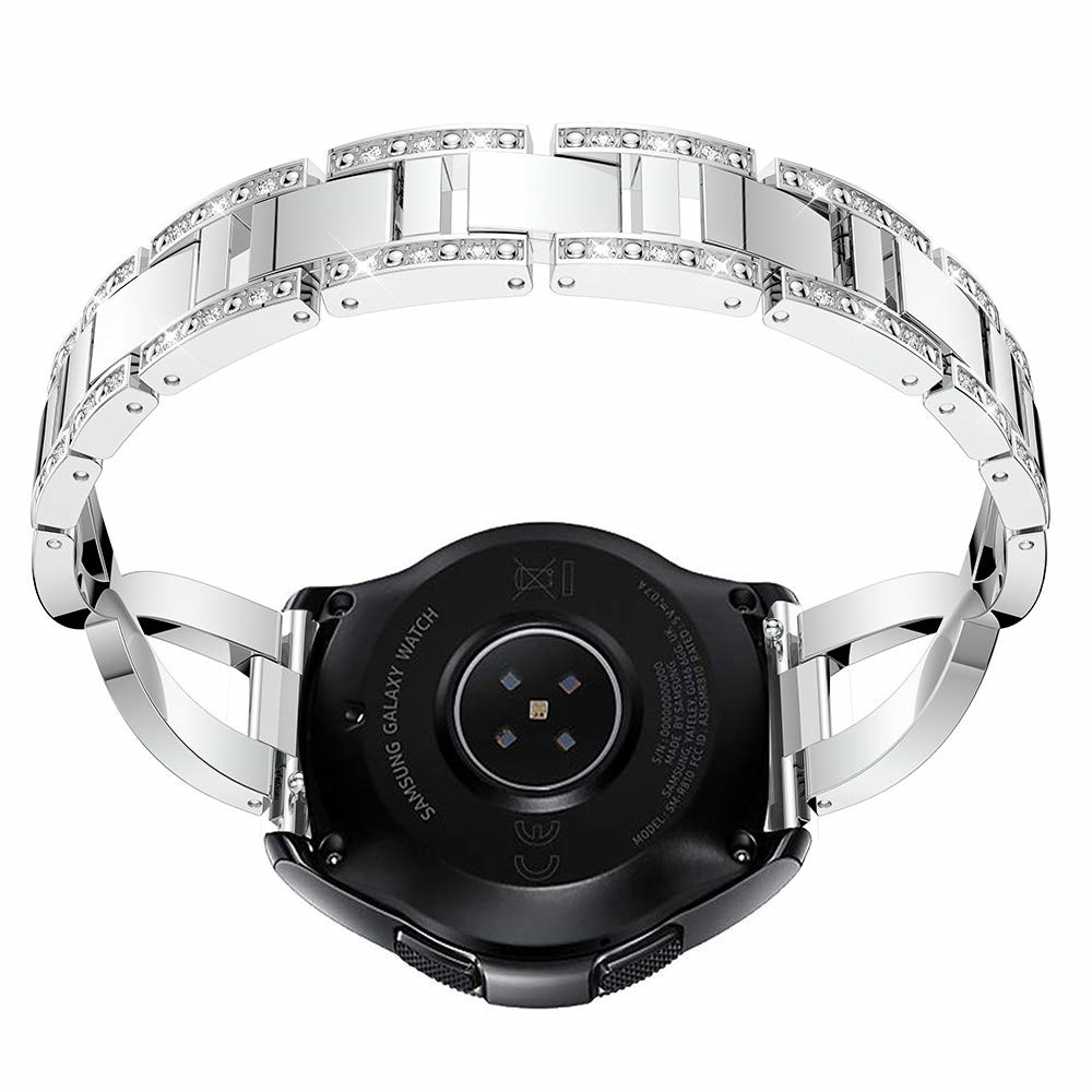 Bande De Montre Intelligente De Décor De Diamant D'acier Inoxydable Pour La Vitesse De Samsung S3 Classique / Frontière / Vitesse 2 Etc. R380 - Argent-4