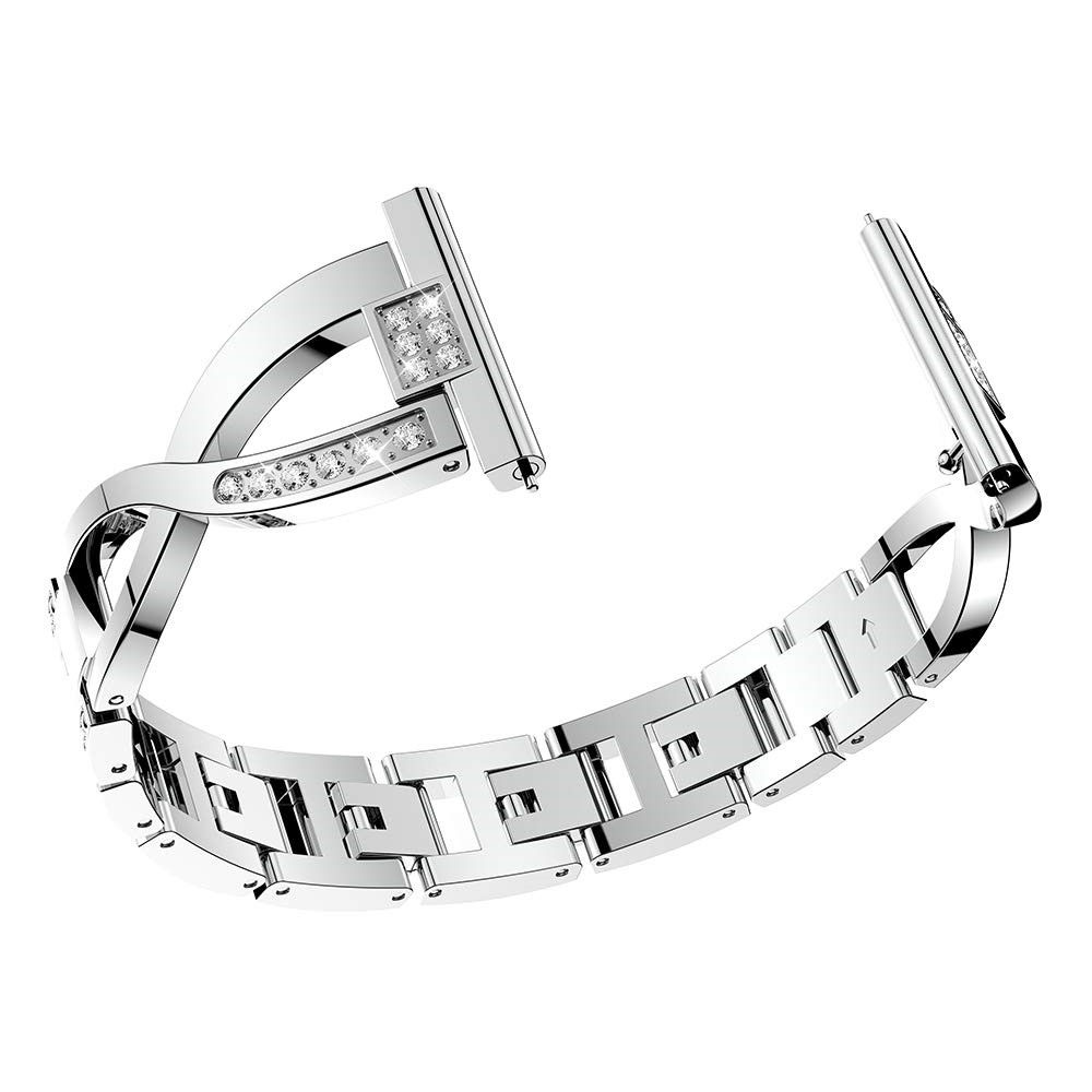 Bande De Montre Intelligente De Décor De Diamant D'acier Inoxydable Pour La Vitesse De Samsung S3 Classique / Frontière / Vitesse 2 Etc. R380 - Argent-5