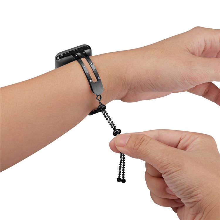 Substituição De Pulseira De Relógio De Metal Para Apple Watch Series 5 4 44mm / Série 3 2 1 42mm - Preto-3