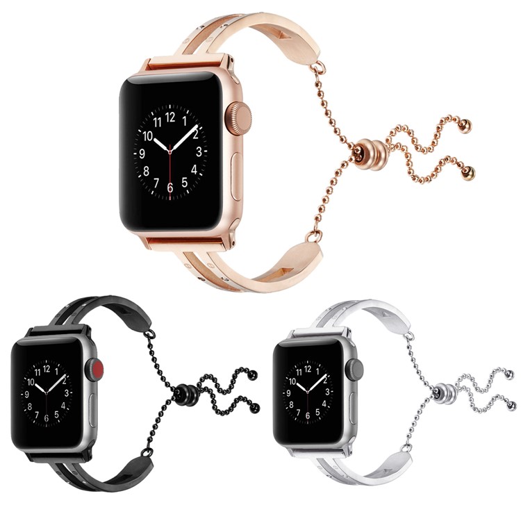 Substituição De Pulseira De Relógio De Metal Para Apple Watch Series 5 4 44mm / Série 3 2 1 42mm - Preto-7