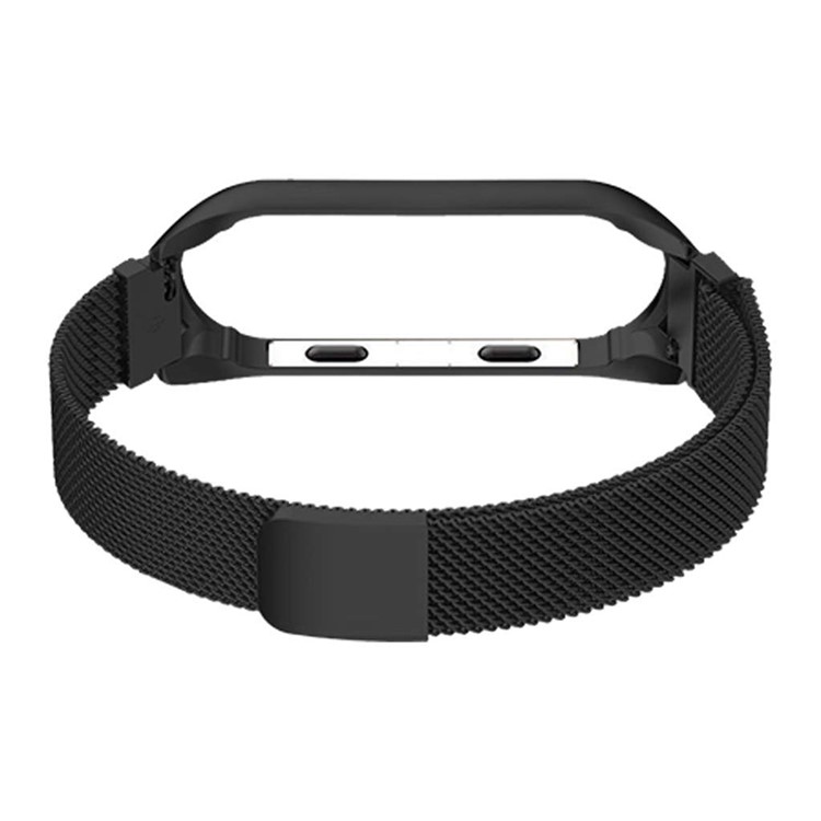 Milanese Fine Mesh Stainless Steel Magnetic Smart Watch Band for Xiaomi Mi Smart Band 4 - Black-4