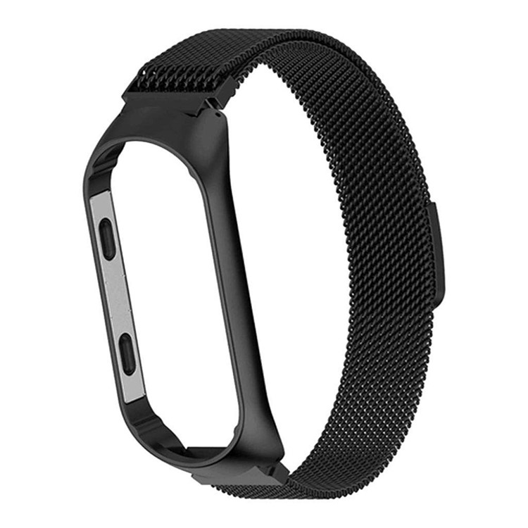 Milanese Fine Mesh Stainless Steel Magnetic Smart Watch Band for Xiaomi Mi Smart Band 4 - Black-5