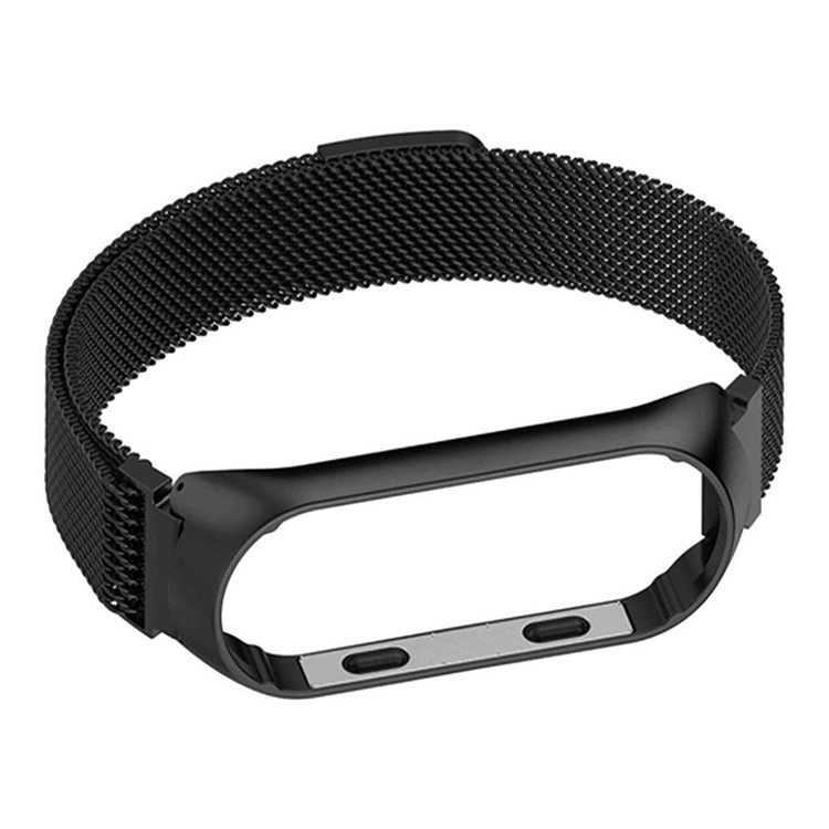 Milanese Fine Mesh Stainless Steel Magnetic Smart Watch Band for Xiaomi Mi Smart Band 4 - Black-6