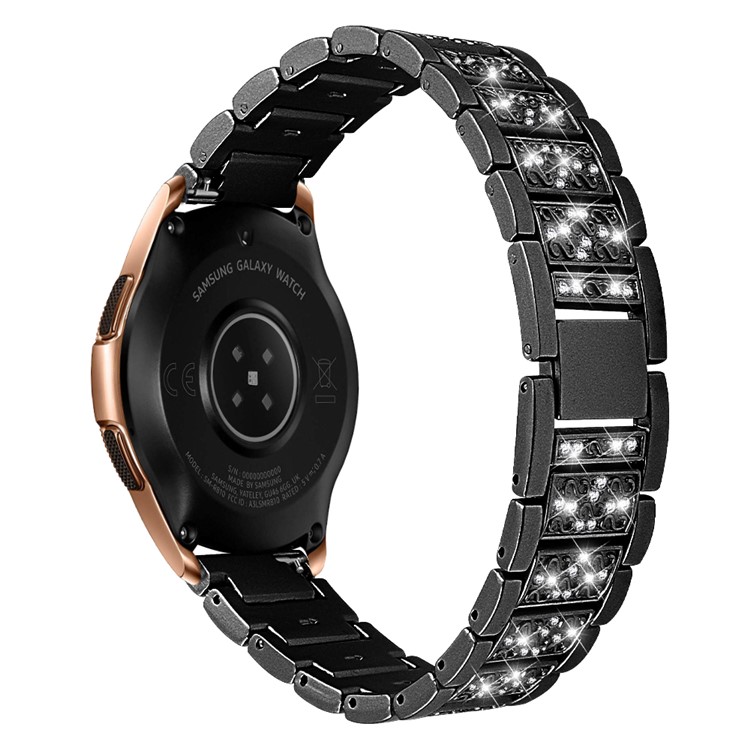 Rhinestone Decor Stainless Steel Watchband Watch Strap for Samsung Galaxy Watch 42mm - Black-1