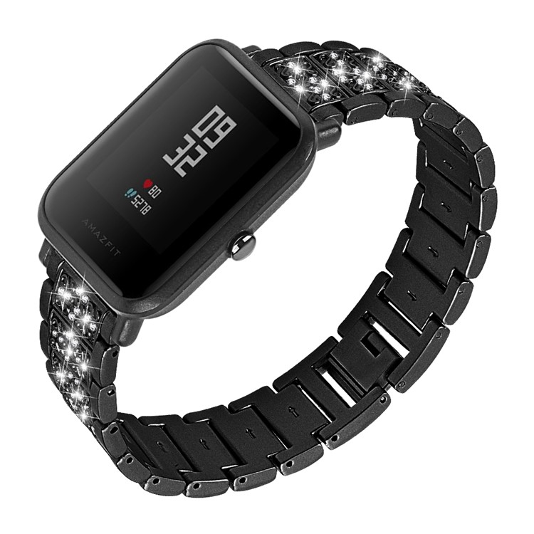 Rhinestone Decor Stainless Steel Smart Bracelet Band for Samsung Galaxy Watch Active 20mm - Black-3