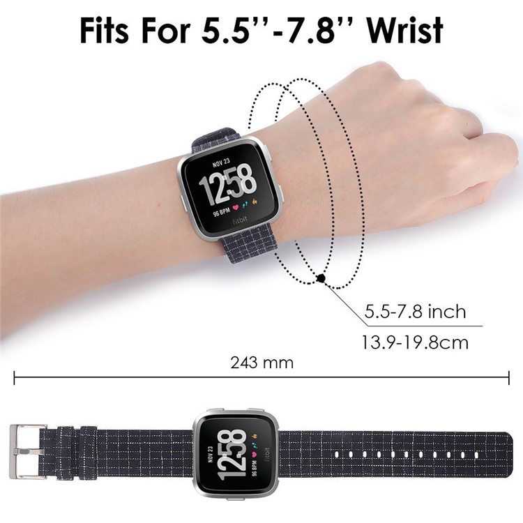 Leichtes Canvas Outlook Uhrenarmband Mit Stahl-Metallschnalle Für Fitbit Und Umgekehrt - Dunkelblau-5