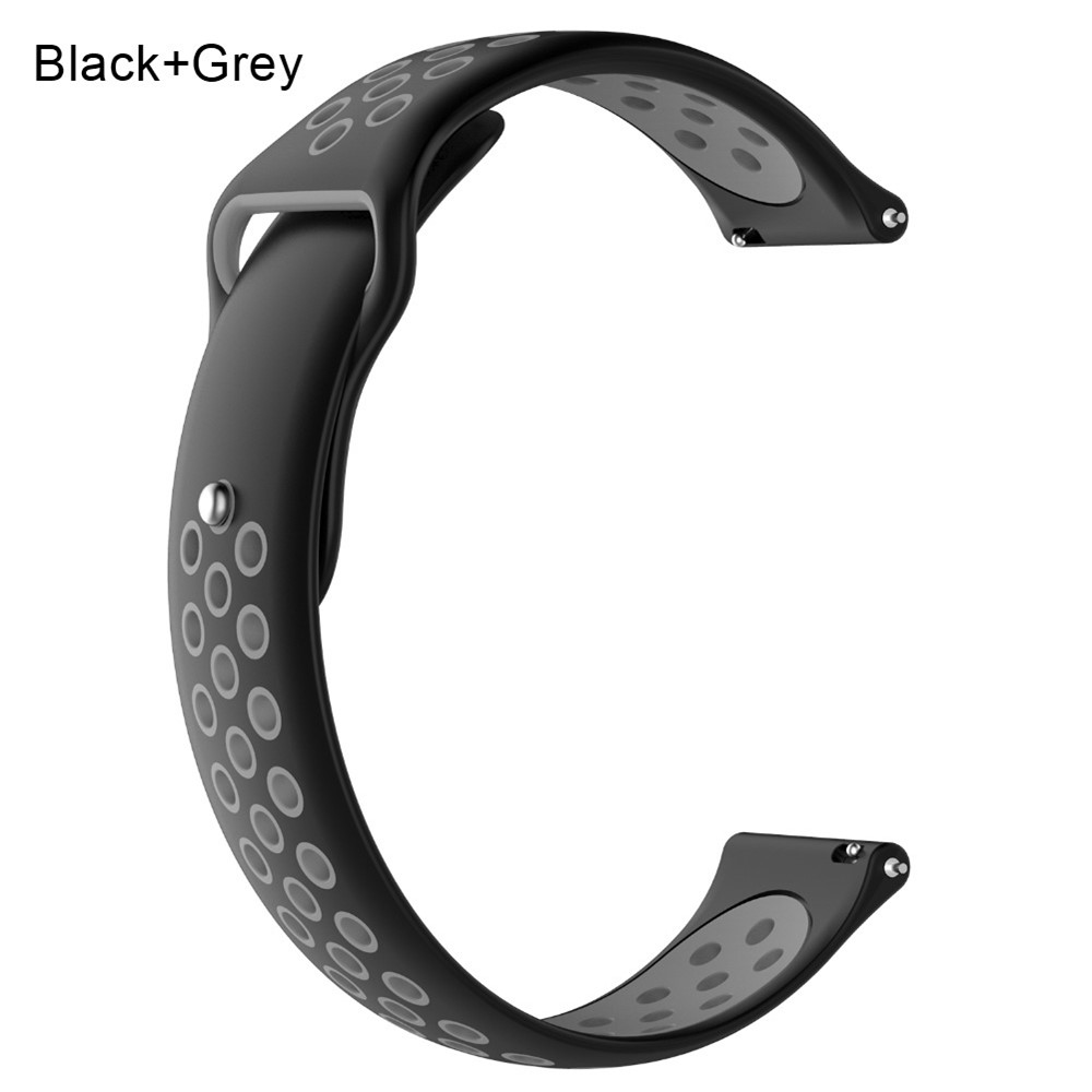 Two-tone Silicone Smart Watch Band for Huawei Watch GT / Ticwatch 1 / Huami - Black/Grey-4