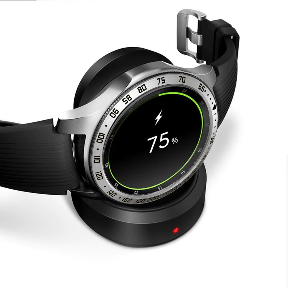 Anti-riscos De Aço Inoxidável Metal Bezel Anel Acessórios Protetores Para Samsung Galaxy Watch 46mm - Texto Preto De Anel De Prata-5