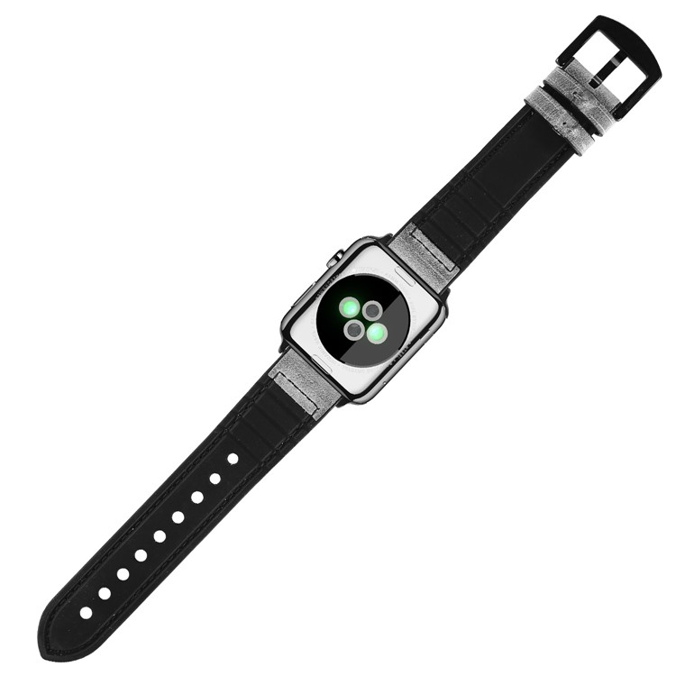 PU Leather + Silicone Smart Bracelet Replacement Strap for Apple Watch Series 4 40mm/Series 3/2/1 38mm - Grey-5