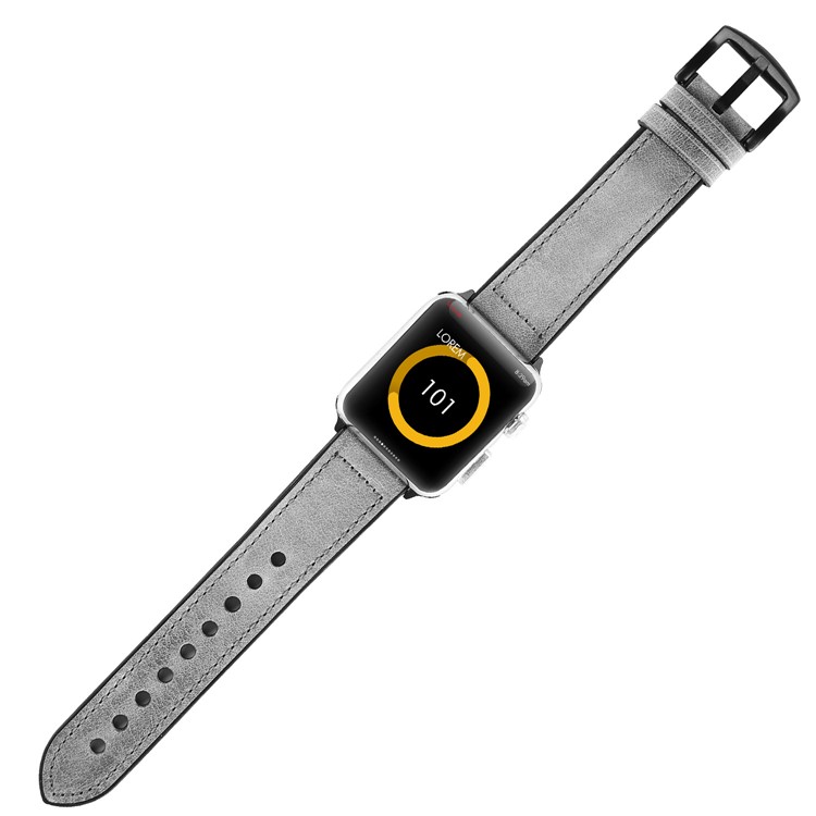 PU Leather + Silicone Smart Watch Band for Apple Watch Series 4 44mm/Series 3/2/1 42mm - Grey-6