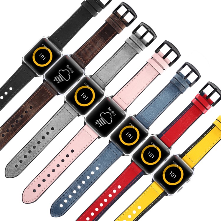 PU Leather + Silicone Smart Watch Band for Apple Watch Series 4 44mm/Series 3/2/1 42mm - Grey-8