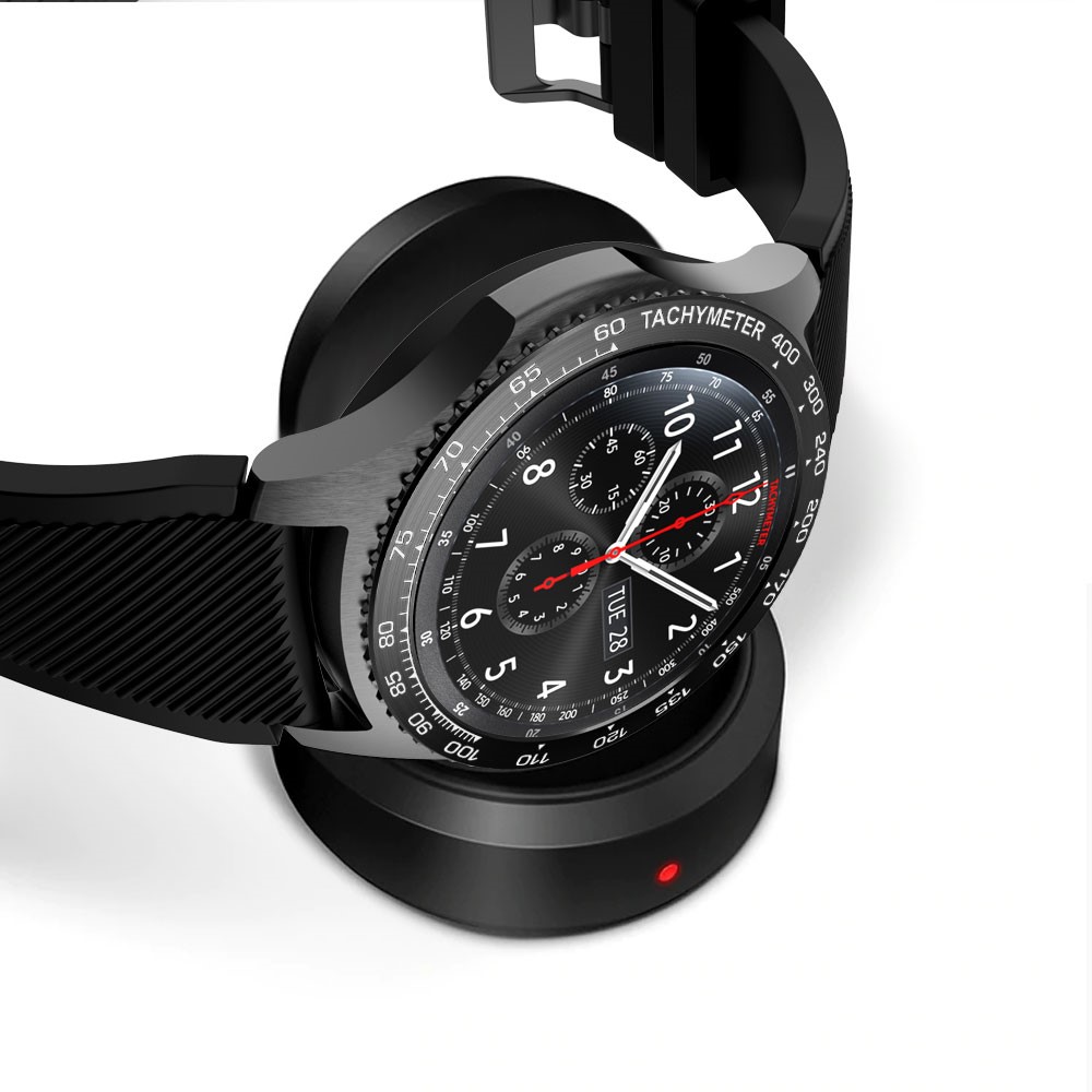 Cadre de Montre en Métal Élégant Pour Samsung Gear S3 Frontier - Noir Blanc-5