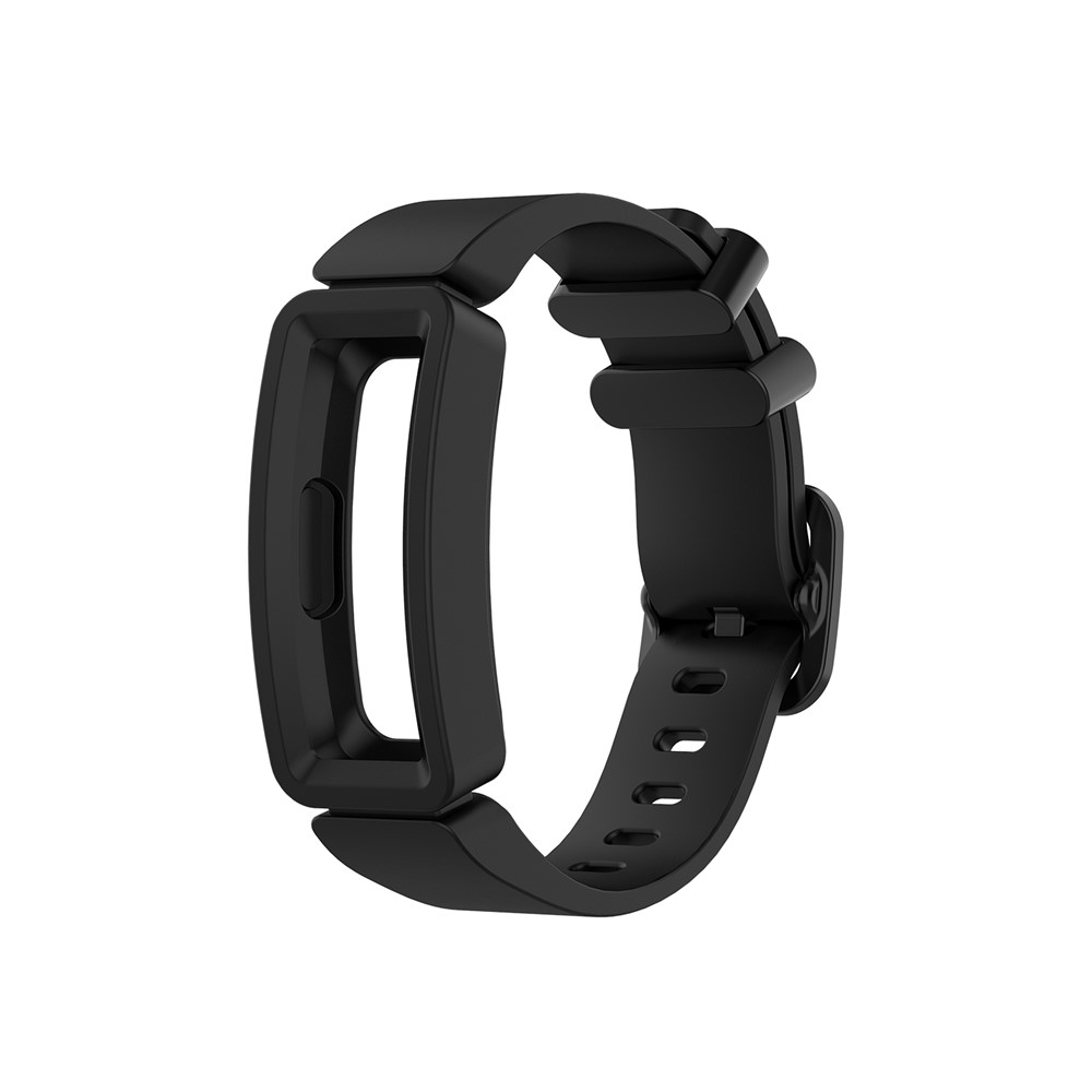 Silicone Smart Bracelet Replacement Strap for Fitbit Ace 2/Inspire/Inspire HR - Black-1