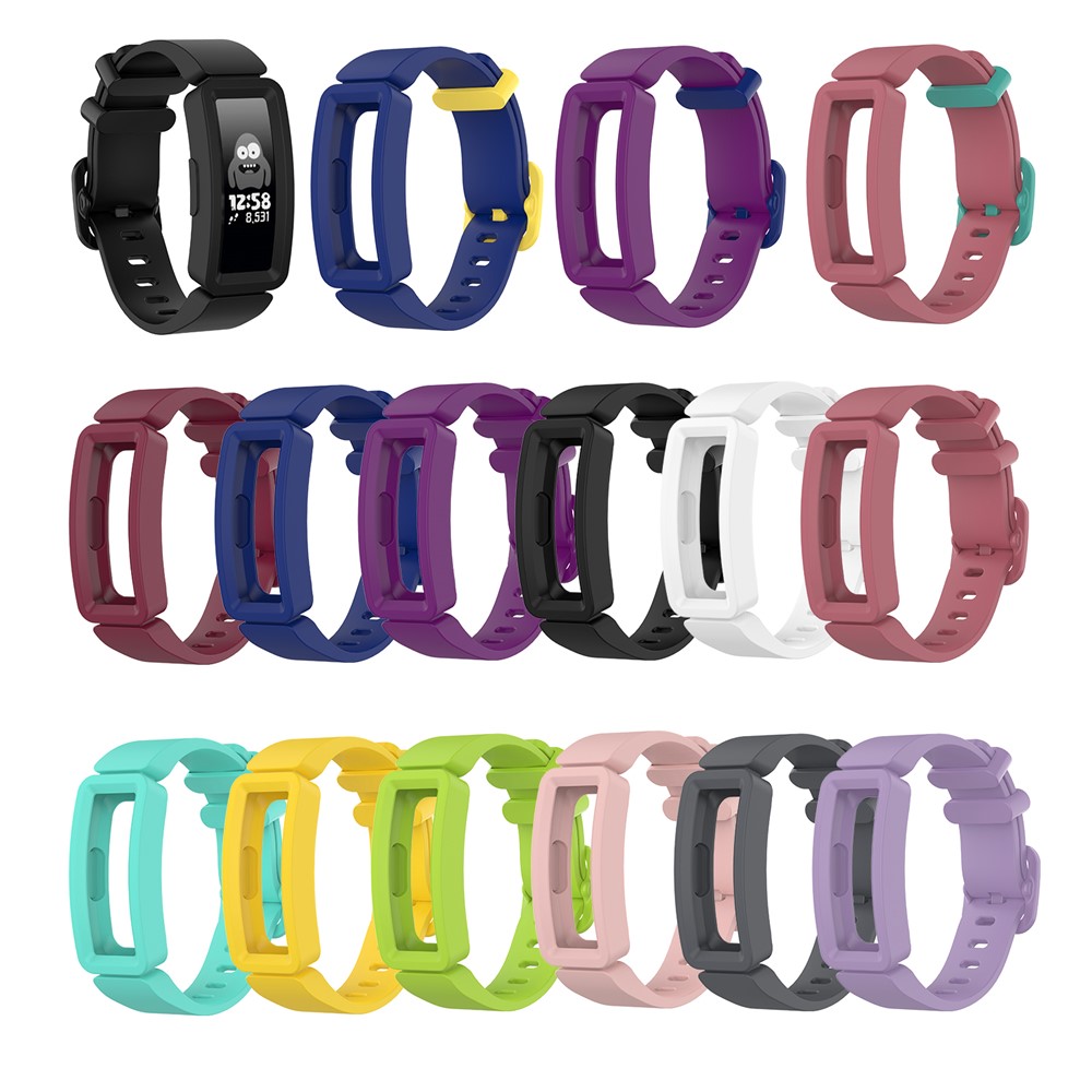 Silicone Smart Bracelet Replacement Strap for Fitbit Ace 2/Inspire/Inspire HR - Black-7