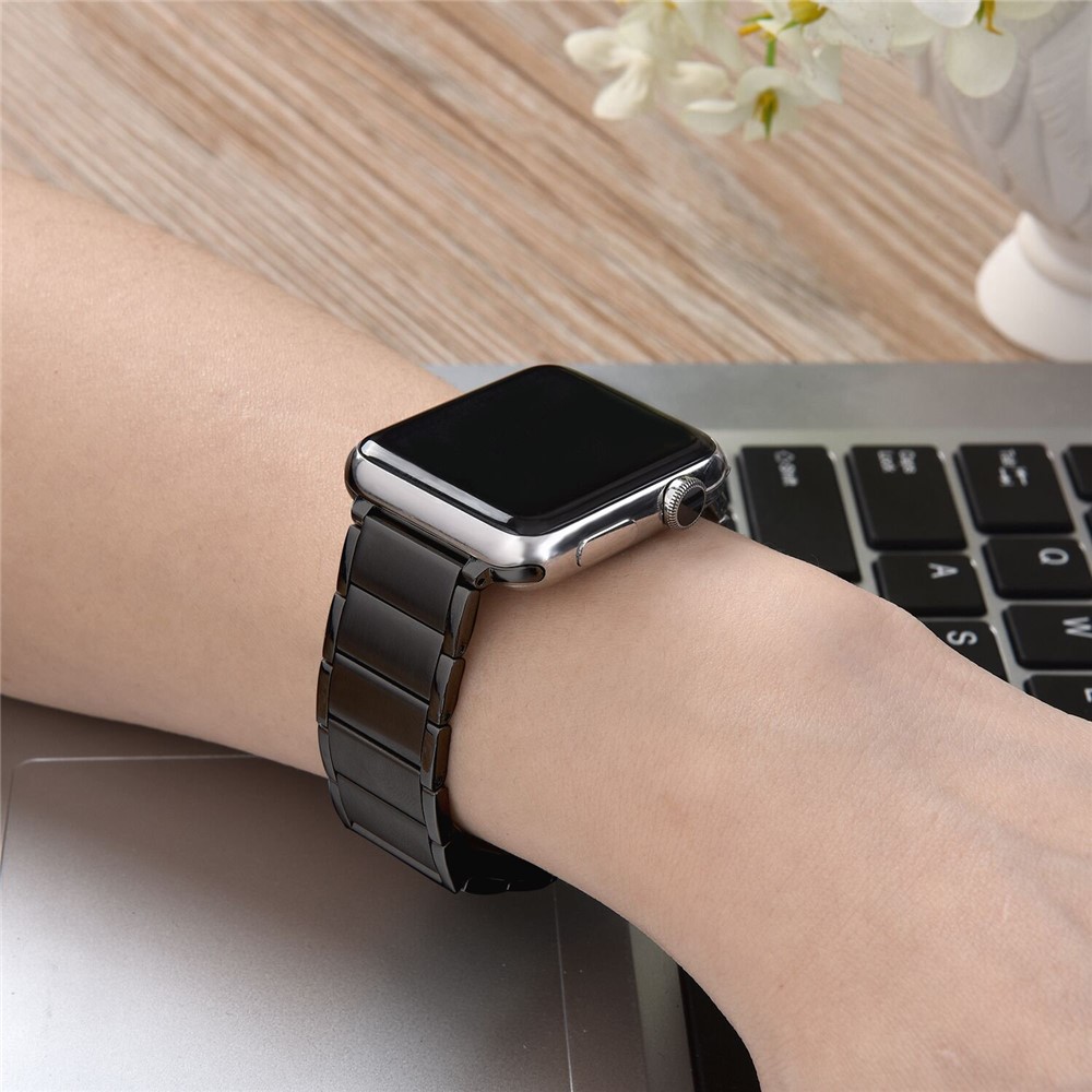 Magnetic Stainless Steel Watch Band for Apple Watch Series 4 40mm/Series 3/2/1 38mm -  Black-4