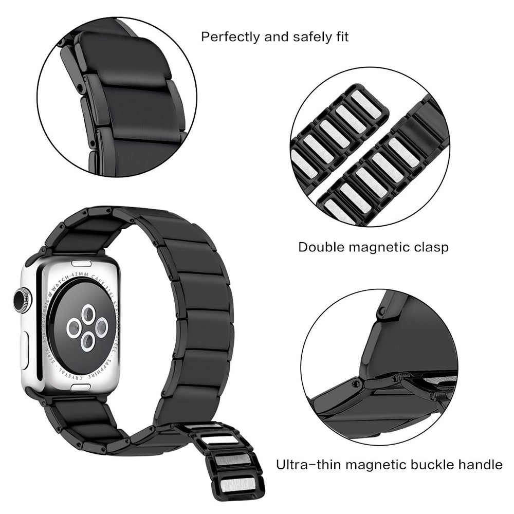 Magnetic Stainless Steel Watch Band for Apple Watch Series 4 40mm/Series 3/2/1 38mm -  Black-5