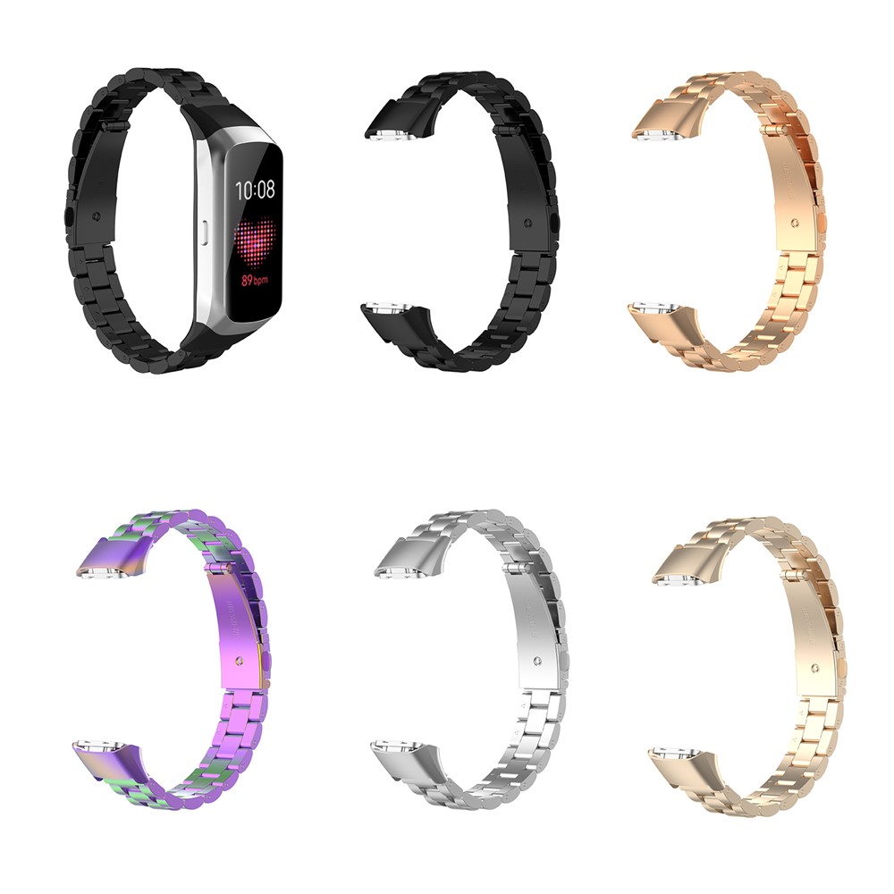 Für Samsung Galaxy Fit SM-R370 Edelstahl-uhren-uhr-band-armband-handgelenksgurt Austausch - Schwarz