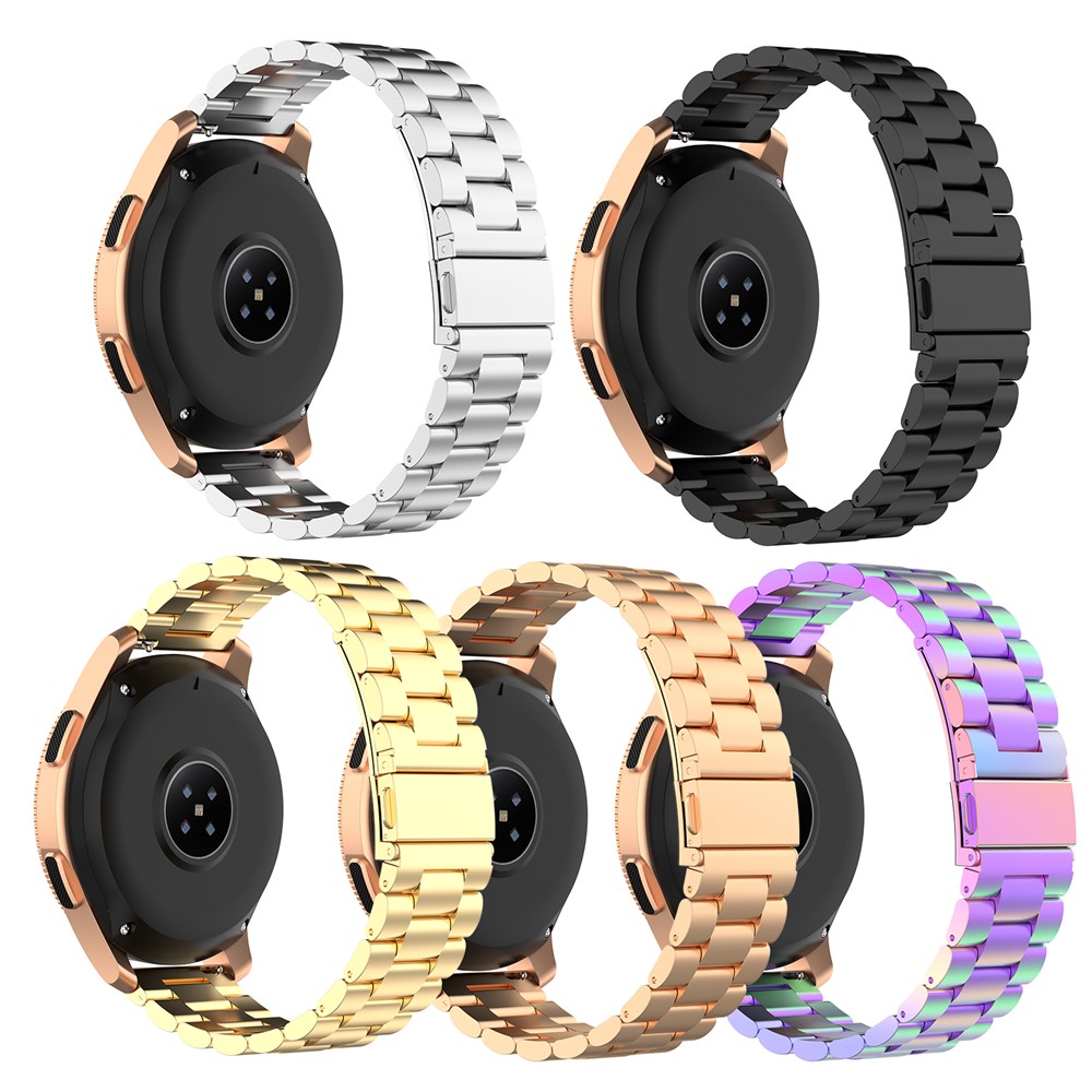 20mm Watch Band Stainless Steel Bracelet for Samsung Galaxy Watch Active R500/Garmin Vivoactive 3 - Black-5