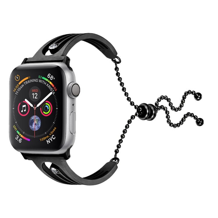 Strassdekor Armband Armband Ersatz Für Apple Watch Series 5 4 44mm / Serie 3 2 1 42mm - Schwarz-2