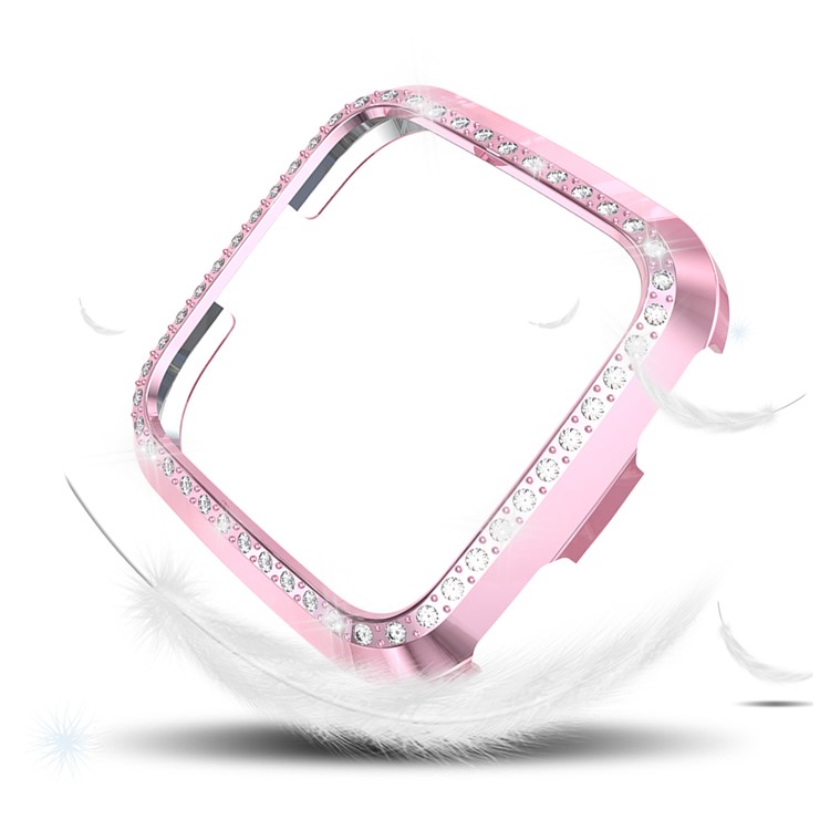 Rhinestone Decor PC Frame Case for Fitbit Versa / Versa Lite - Pink-2