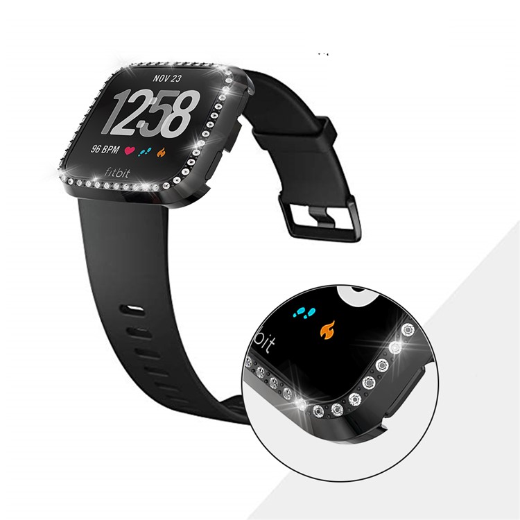 Cadre En Strass Décor Pc Cadre Pour Fitbit Versa / Vice Versa - Noir-3