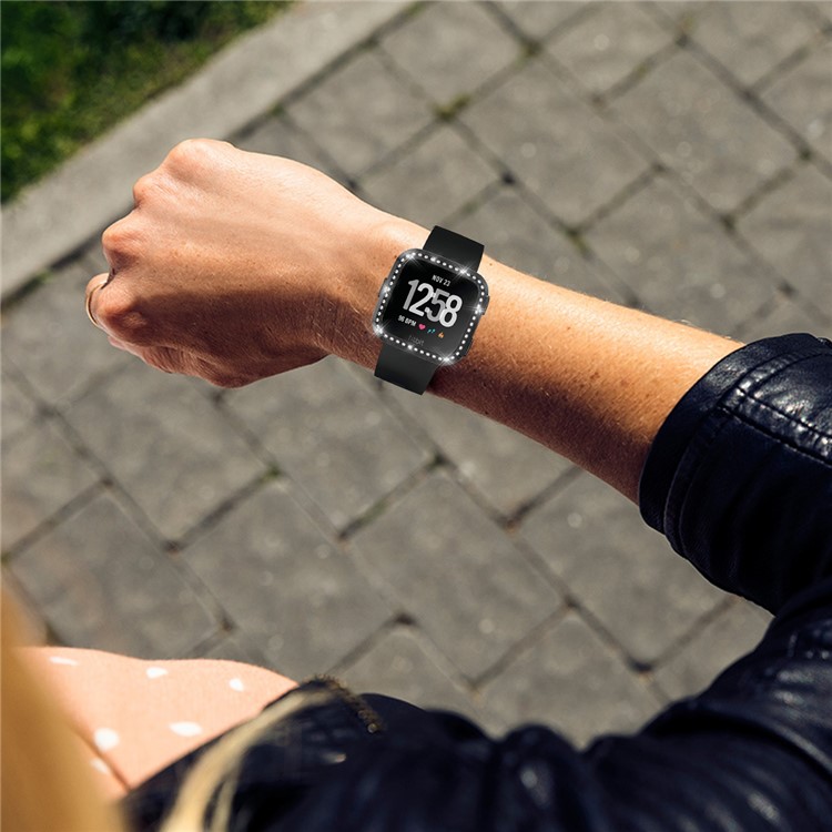 Cadre En Strass Décor Pc Cadre Pour Fitbit Versa / Vice Versa - Noir-5
