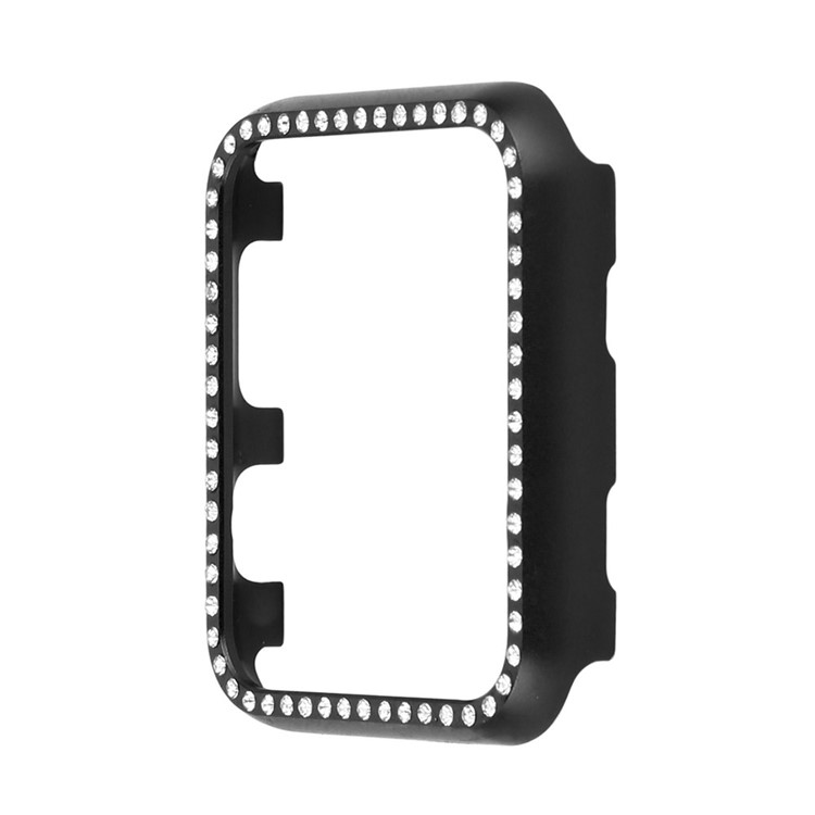 Rhinestone Decor Aluminum Alloy Bumper Case for Apple Watch Series 3/2/1 38mm - Black-5