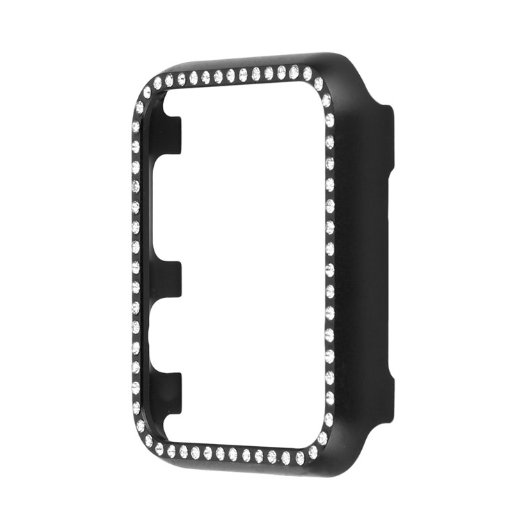 Rhinestone Decor Aluminum Alloy Frame Case for Apple Watch Series 4 44mm - Black-4