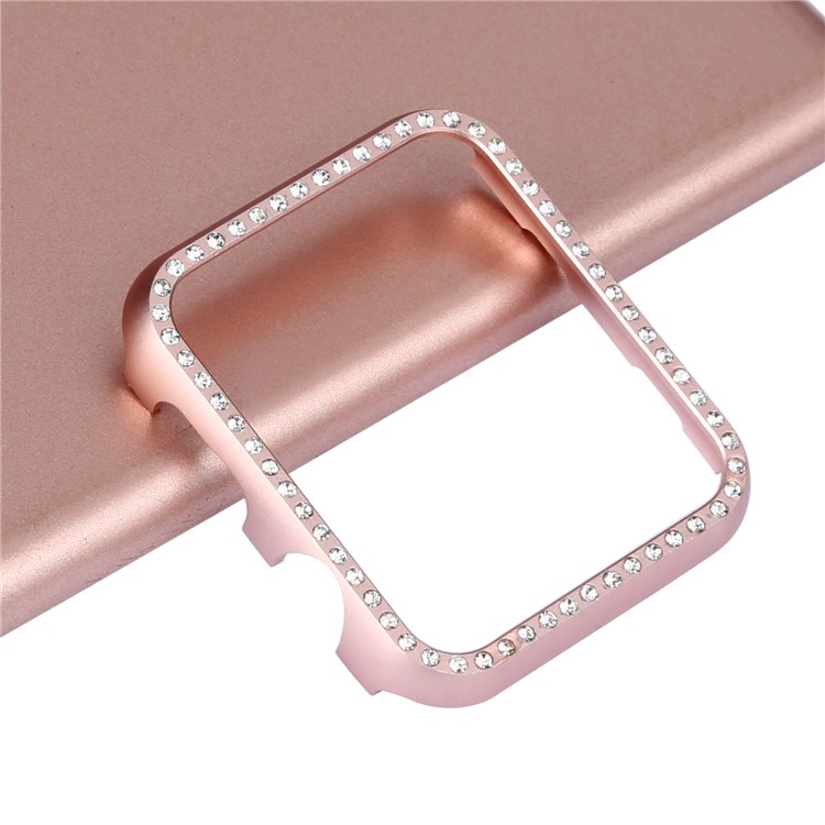 

Rhinestone Decor Aluminum Alloy Frame Case for Apple Watch Series 4 44mm - Rose Gold, Apple Watch Series 4 44mm