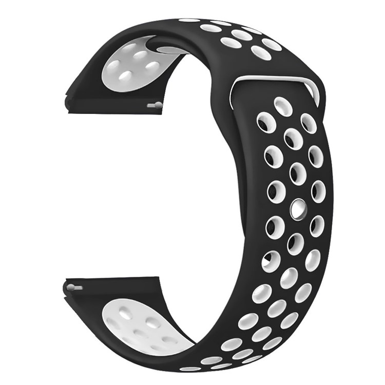 Dual Color Quick Fix Silicone Smart Watch Replacement Strap for Fitbit Blaze - Black/White Hole-3
