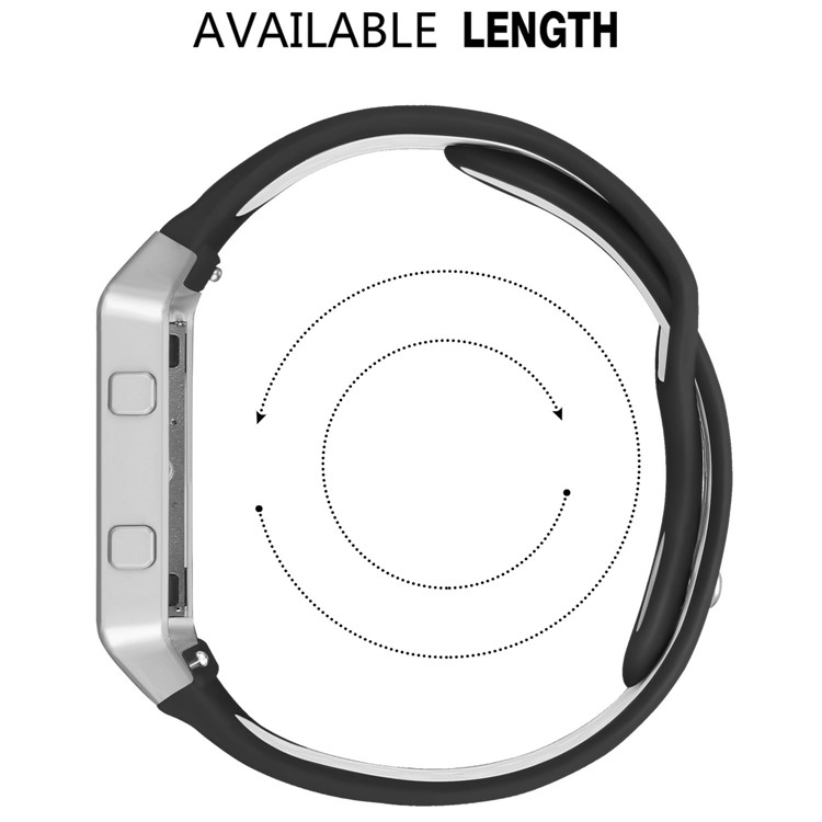 Dual Color Quick Fix Silicone Smart Watch Replacement Strap for Fitbit Blaze - Black/White Hole-5