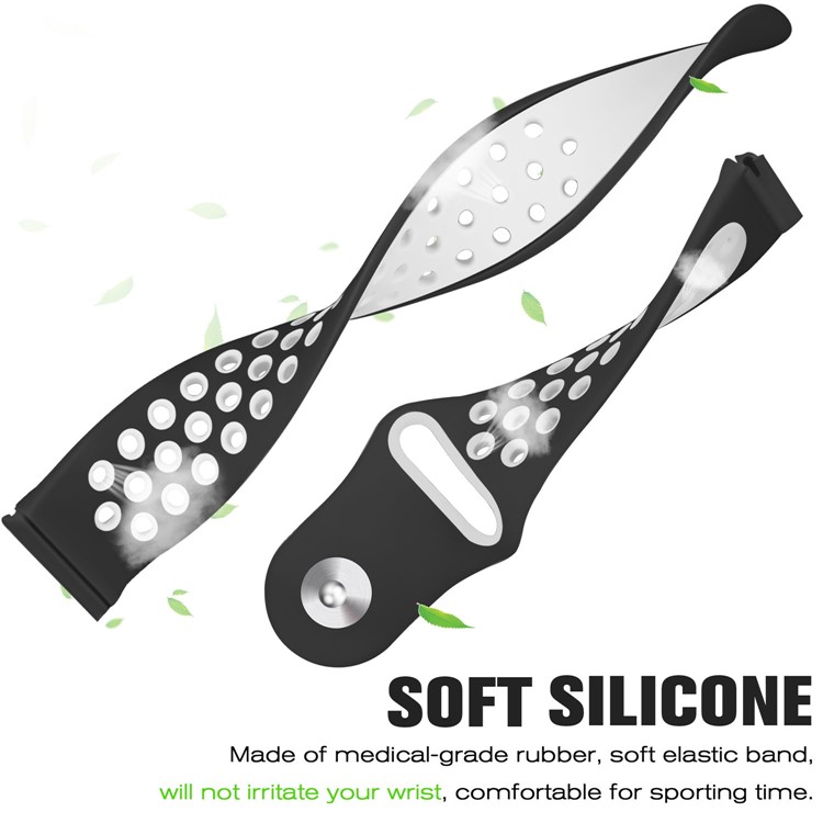 Dual Color Quick Fix Silicone Smart Watch Replacement Strap for Fitbit Blaze - Black/White Hole-6