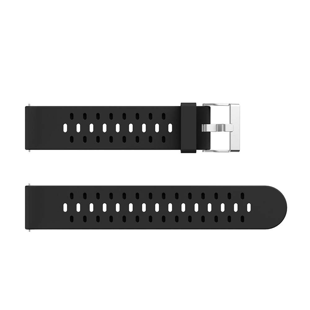 Dual-colors Silicone Smart Watch Replacement Band for Garmin Forerunner 245 - All Black-4