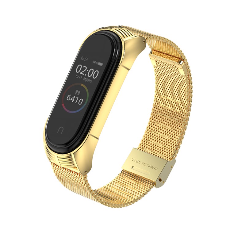 smart watch with gold band