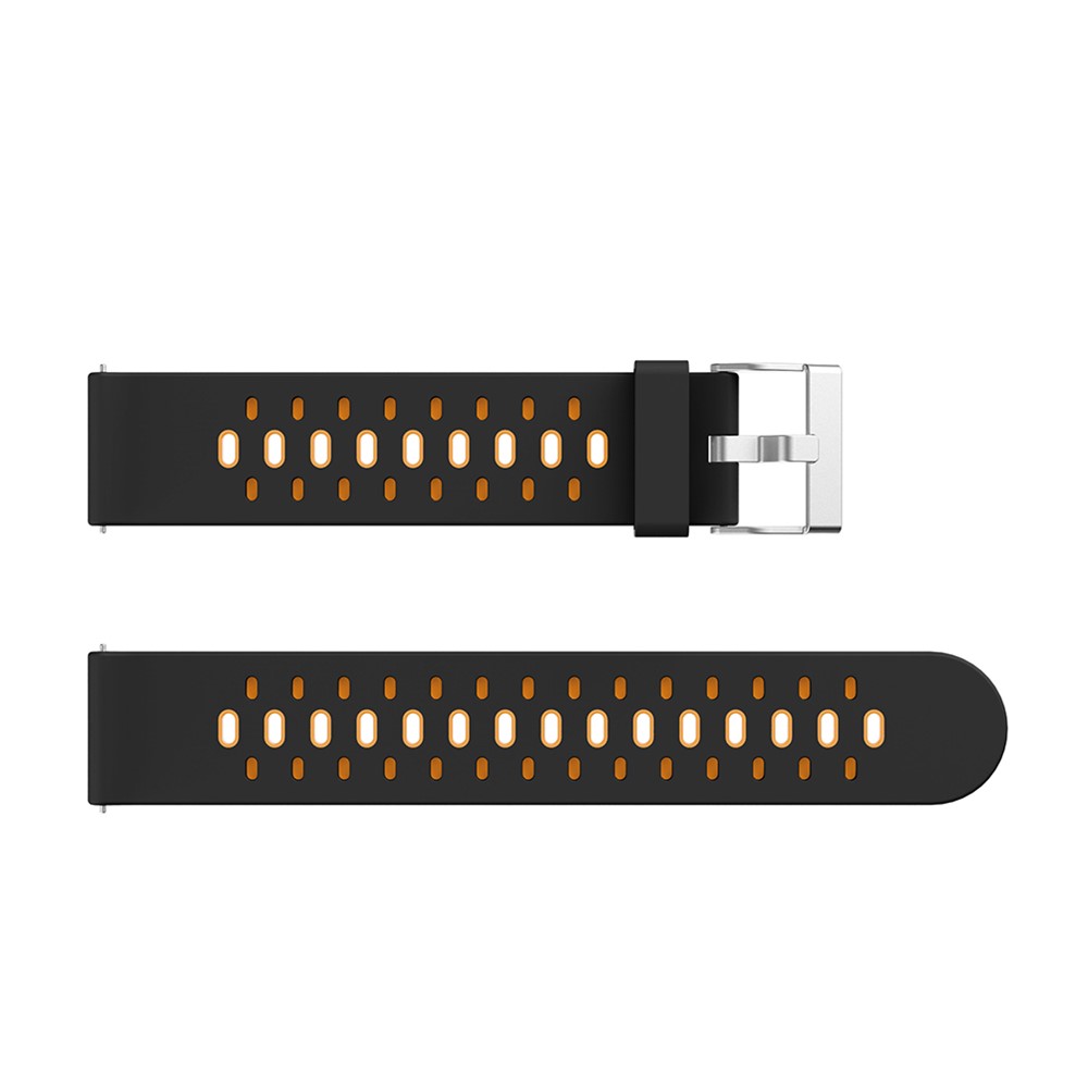 Banda De Substituição De Relógio Inteligente De Silicone De Duas Cores Para Samsung Galaxy Watch 42mm - Preto / Laranja-4