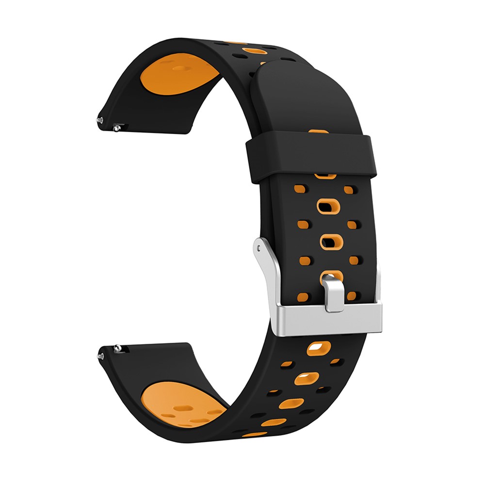 Pulseira De Substituição De Relógio Inteligente De Silicone De Duas Cores Para Samsung Galaxy Watch Active SM-R500NZKAXAC - Preto / Laranja-1