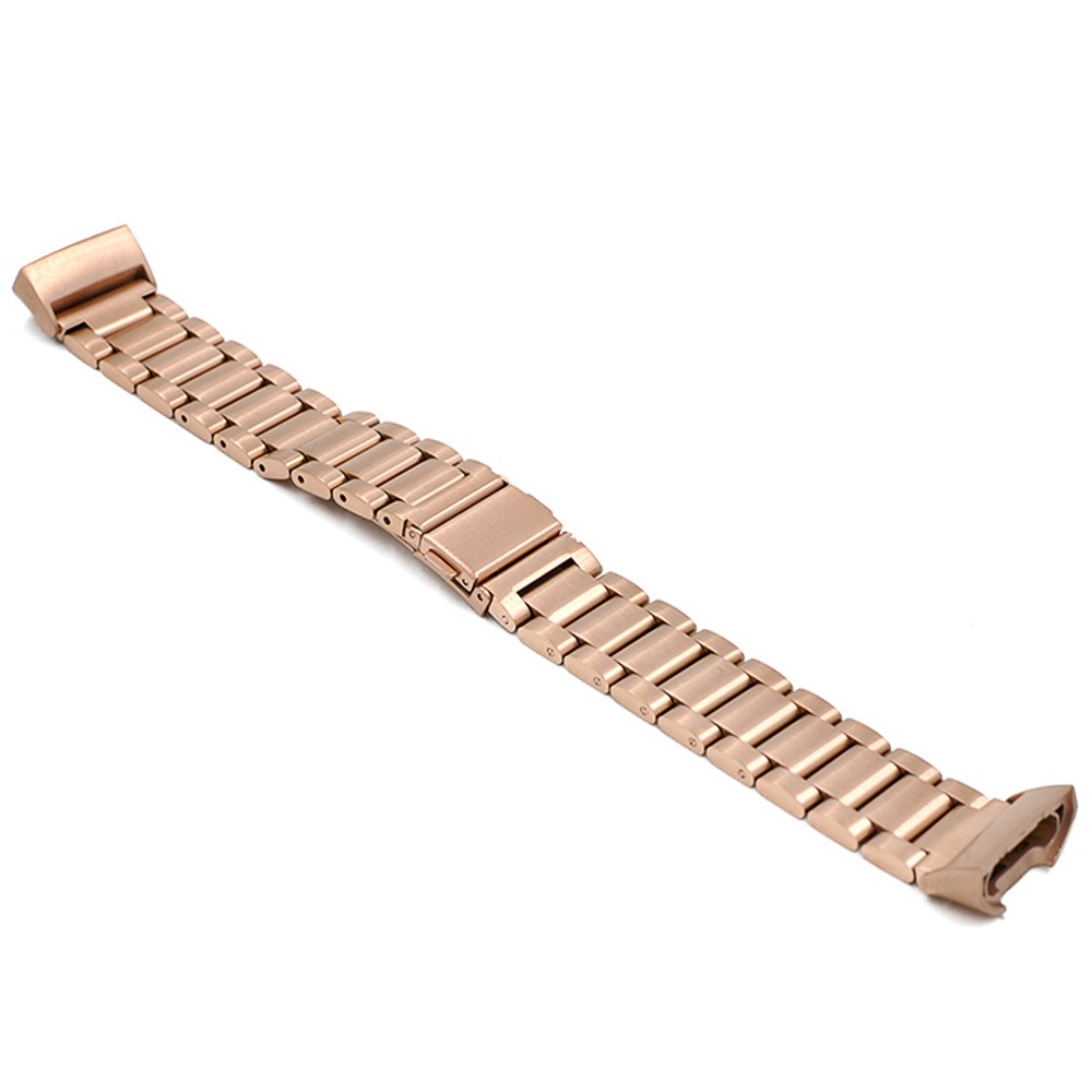 Pulseira De Pulseira De Relógio De Aço Inoxidável De Três Contas Para Fitbit Charge 3 - Rosa Ouro-6