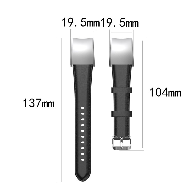 Oil Wax Genuine Leather Smart Watch Band Watchband Strap Replacement with Buckle for Huawei Honor 5 / Honor 4 ENC CRS-B19 CRS-B19S - Black-5