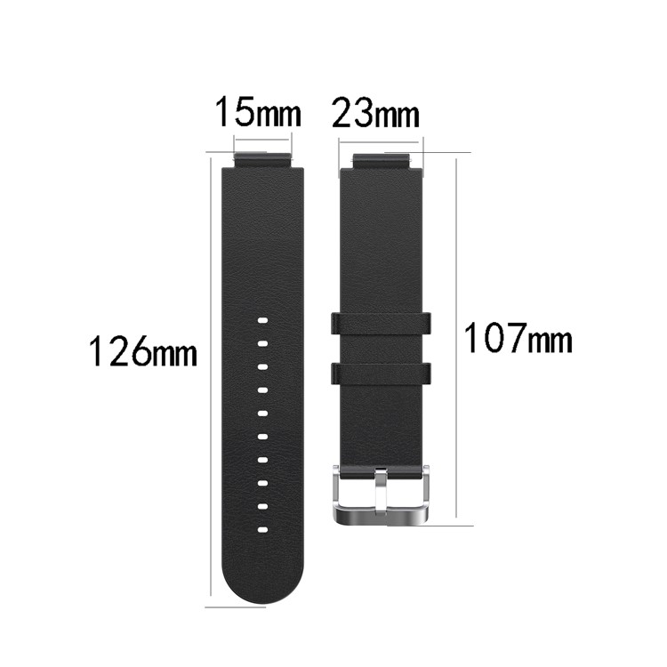 Oil Wax Genuine Leather Smart Watch Band Watchband Strap Replacement with Buckle for Amazfit Smartwatch 2 - Black-5