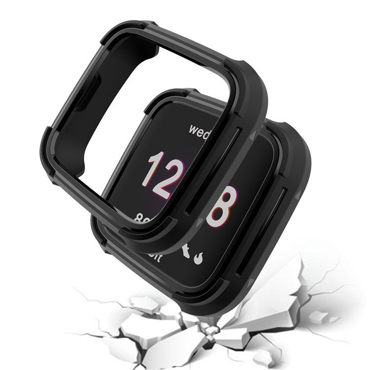 Dual-color TPU + PC Watch Shell for Fitbit Versa Lite - All Black-5