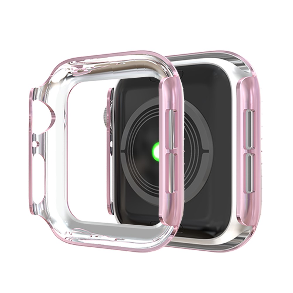 Double Rangée Strass Décor Montre Smart Watch Cas Pour Apple Watch Series 4 44mm - Rose-5