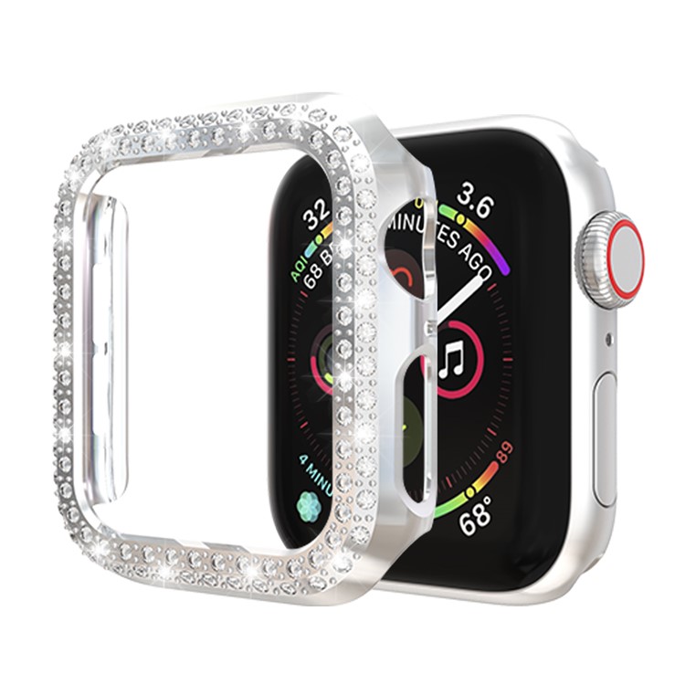Strass Decor PC Boitier Pare-chocs Pour Apple Watch Series 4 40mm - Argent-1