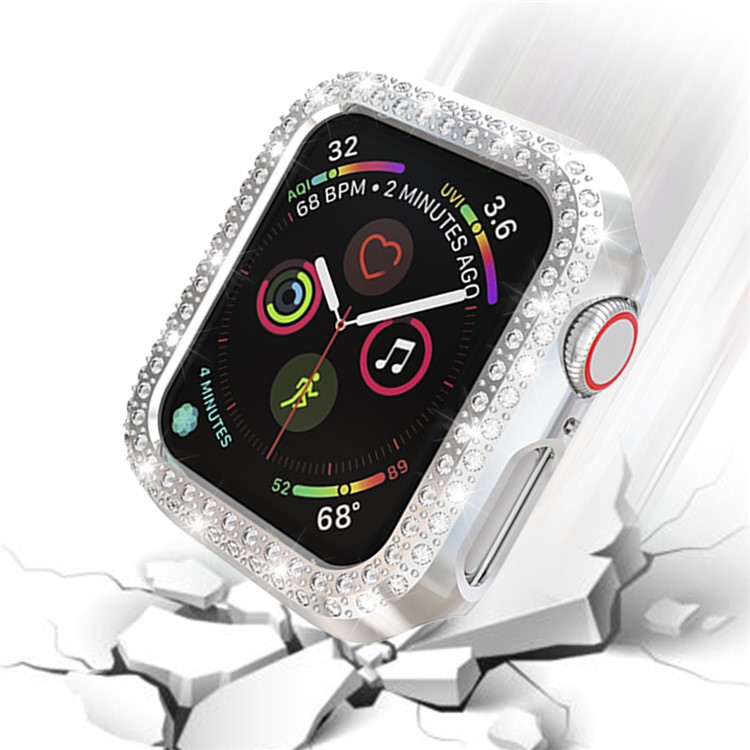 Strass Decor PC Boitier Pare-chocs Pour Apple Watch Series 4 40mm - Argent-3