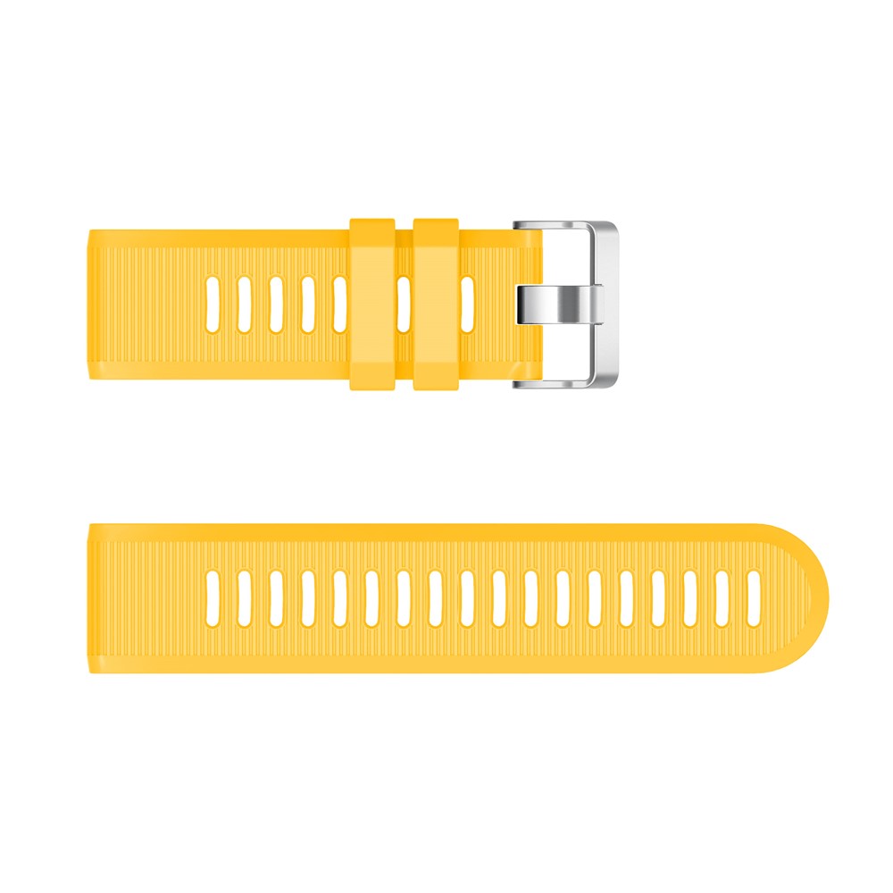 Cross Grain Silicone Smart Watch Band Strap Replacement for Garmin Fenix 6X - Yellow-4