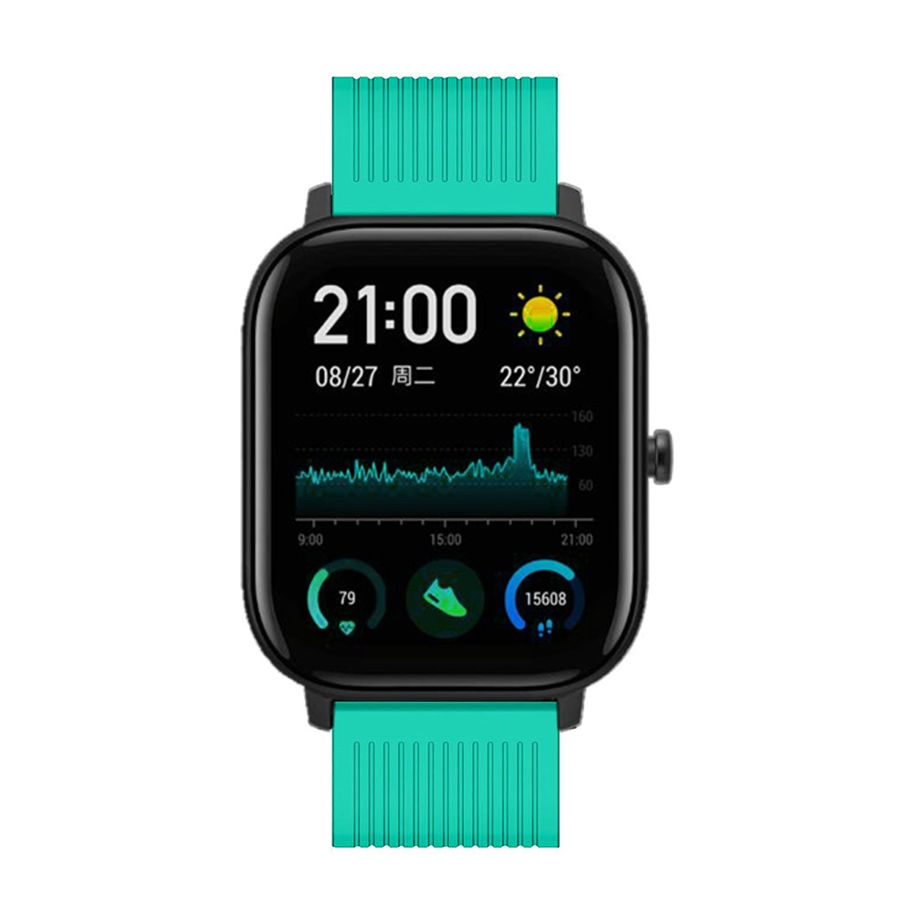 Substituição De Pulseira De Silicone De Tarja Para Amazfit Gts / Amazfit Bip Lite - Luz Verde-4